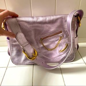 Slightly used Juicy Couture lilac metallic leather handbag. So cute!